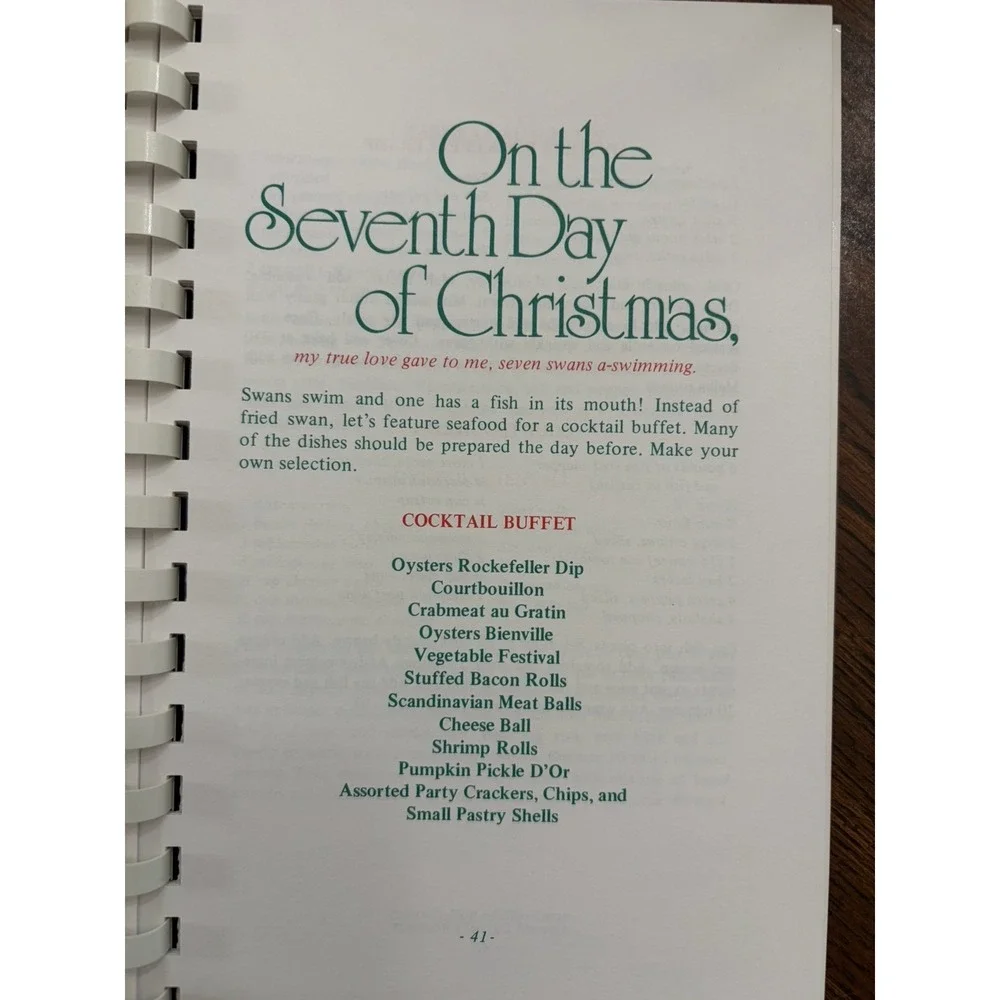 12 Days If Christmas Cookbook Ruth Mooreman Lalla Williams Holiday Spiral